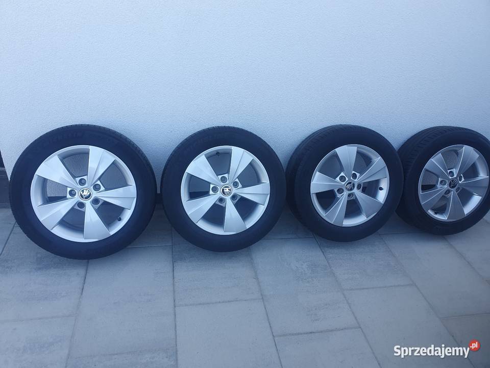 Felgi skoda 5x112 aluminiowe z oponami 2055516 Oleśnica
