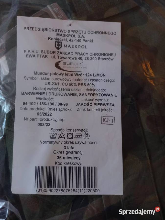 Mundur polowy letni 124 LMON MXXL Brzeziny