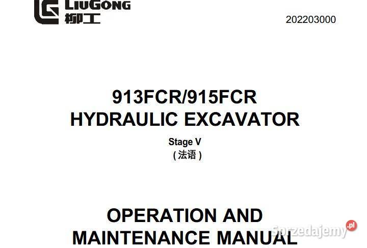 LiuGong 913FCR 915FCR instrukcja obsługi DTR Kielce