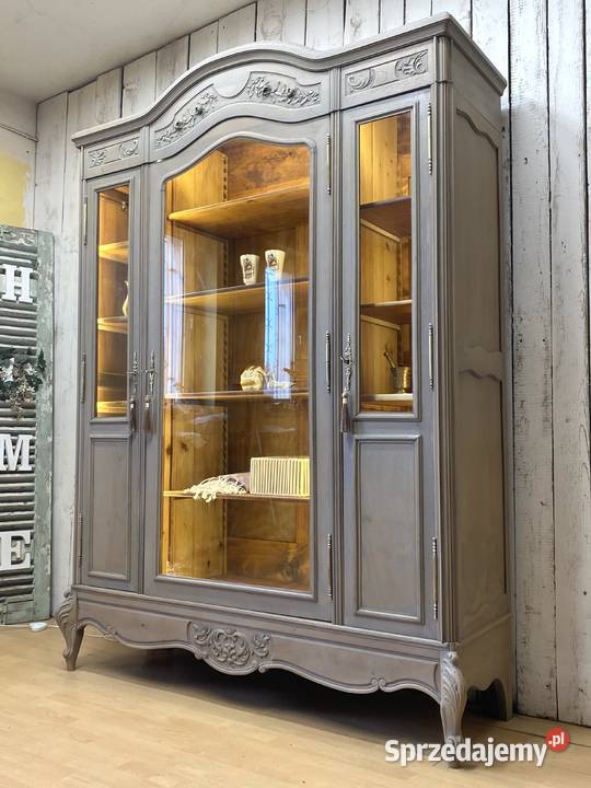 Biblioteka szarość 3drzwiowa LUDWIK XV Francja Kraków sprzedam
