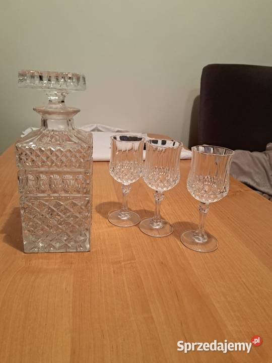 Retro karafka i 3 kieliszki z lat 50 tych Porcelana i szkło Lubań