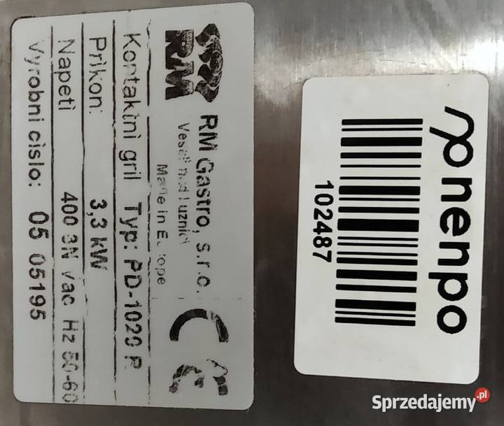 RM Gastro PD1020R kontakt grill podwójny WYSYŁKA sprzedam