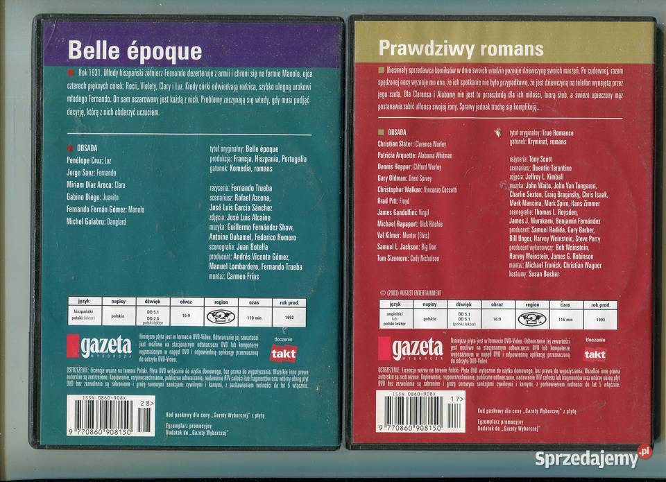 Belle Epoque Prawdziwy romans 2 filmy DVD Szczecin