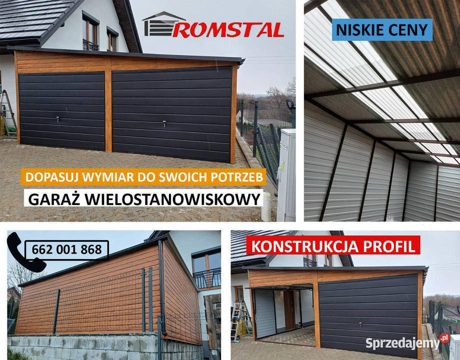JEDNOSPADOWY GARAŻ BLASZANY Blaszak Brama 247zł/m2 Nowy Targ