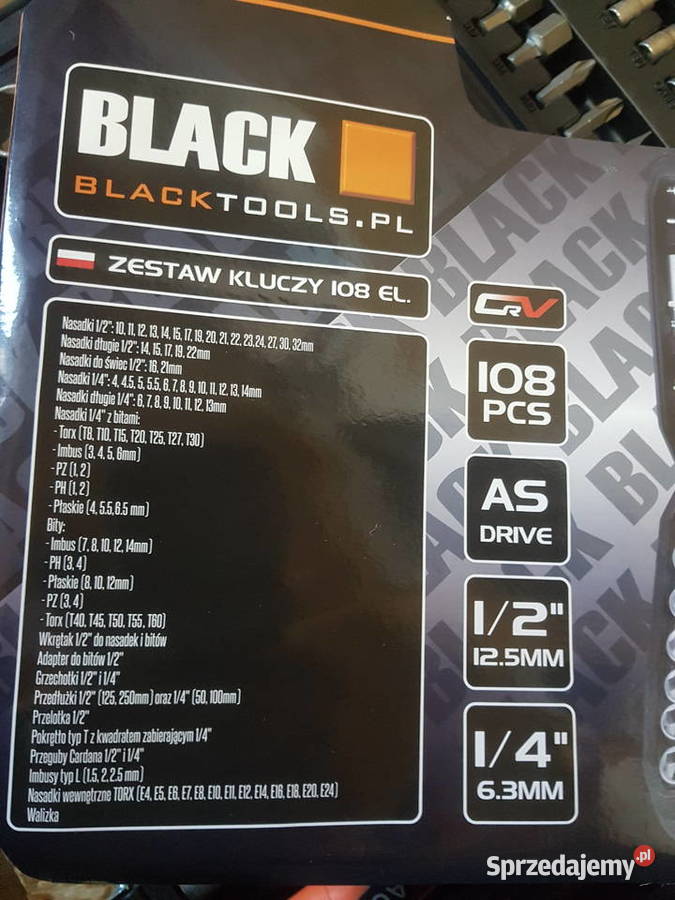 ZESTAW KLUCZY NASADOWYCH 108el CHROME Black Ręczne wielkopolskie Głogowa