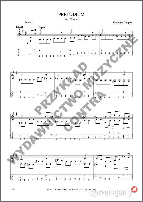 Łatwy Chopin na gitarę nutytabulatury