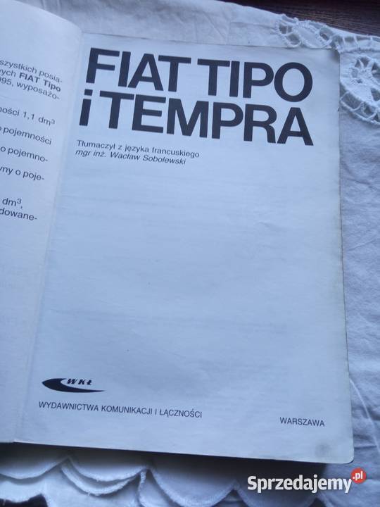 Fiat Tipo i Tempra książka instrukcja obsługi Szczecin