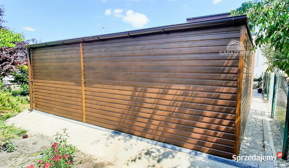 GARAŻ BLASZANY 6m x 6m SPAD TYŁ 2X BRAMA UCHYLNA Łapanów sprzedam