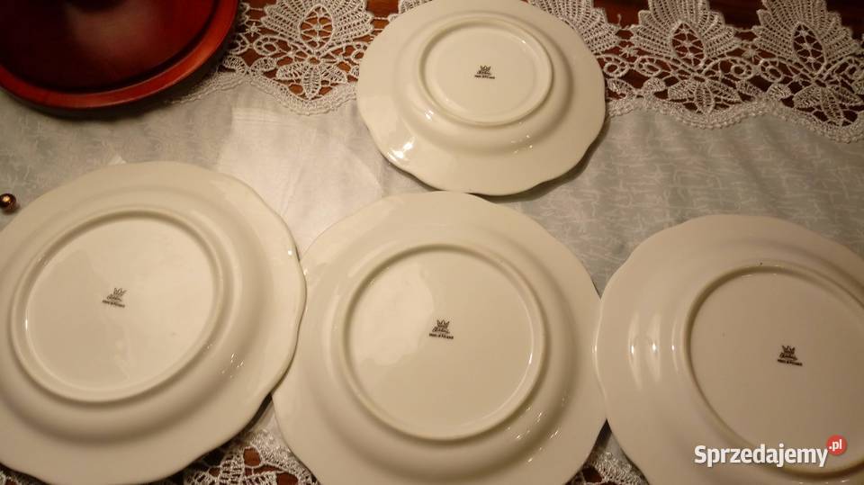 Stara polska porcelana sygnowana talerzyki i Warszawa