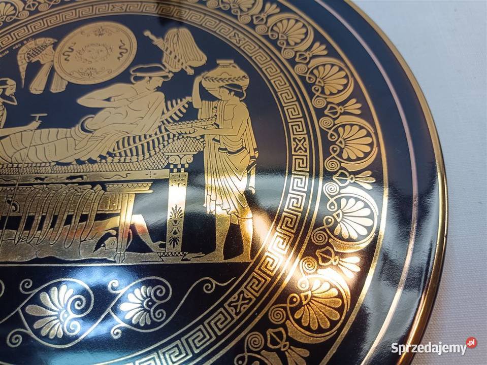 Talerz ozdobny wiszący Lambrou Bros 24 karaty Tarnobrzeg