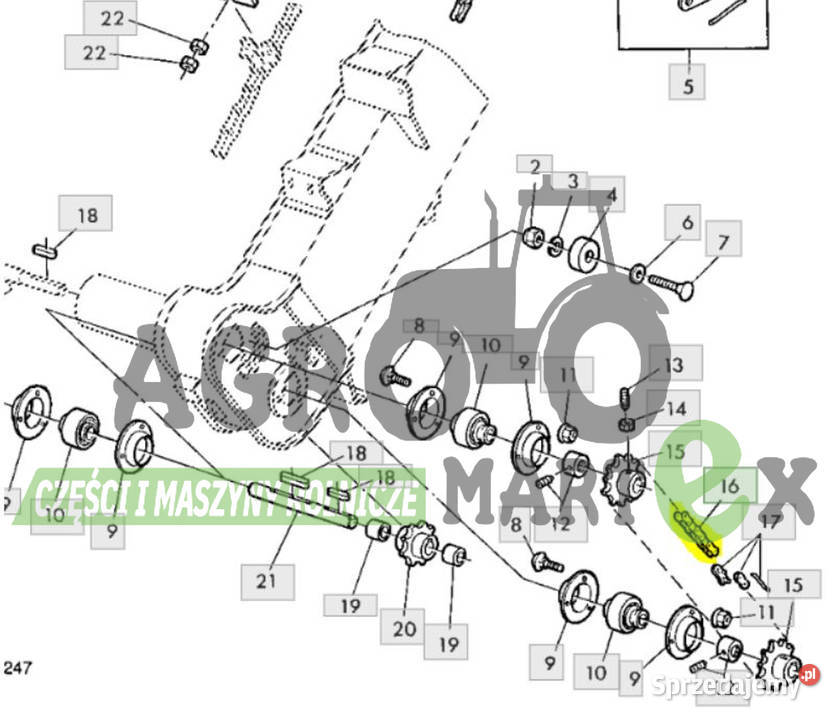 AZ45028 ŁAŃCUCH SWORZNIOWY TULEJKOWY JD