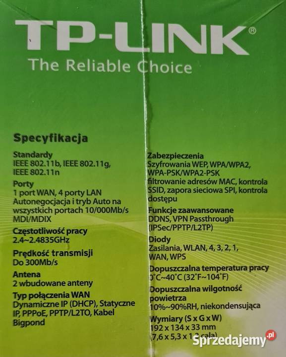 Router bezprzewodowy standard N 300Mbs Łask sprzedam
