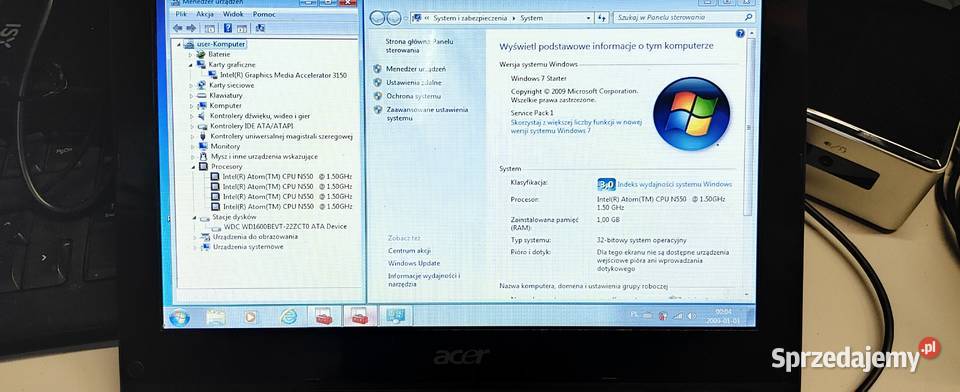 Stary laptop Acer Aspire one D255E Wołomin