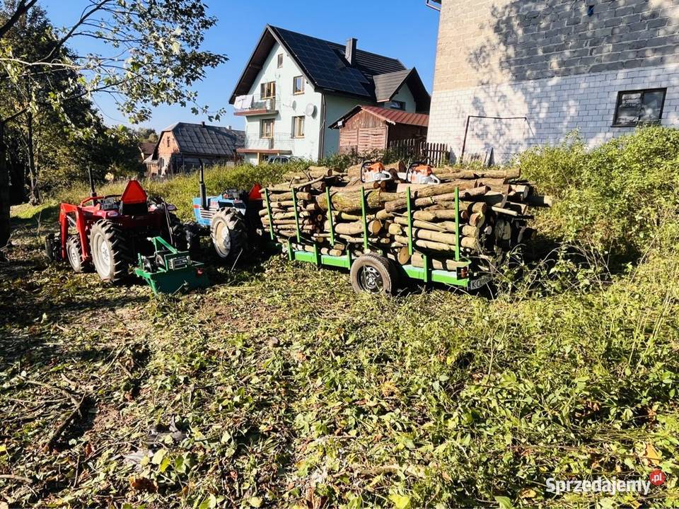 Mała przyczepa leśna do mini ciągnika przyczepka Dom i Ogród Olkusz sprzedam