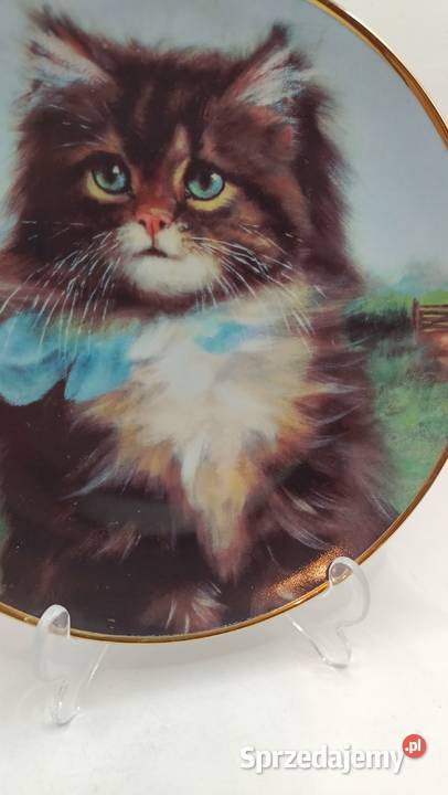 Talerz kolekcjonerski z kotem Far From Home Porcelana i szkło Porcelana i szkło Zamość sprzedam