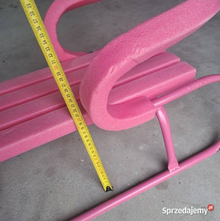 Sanki dziecięce z oparciem i popychaczem różowe Domaszczyn
