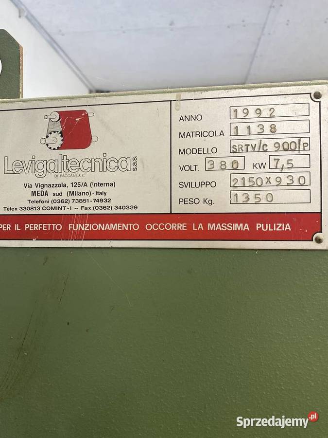 Szlifierka szerokotasmowa Levigaltecnica PeRFect Produkcja śląskie Kuźnia Raciborska
