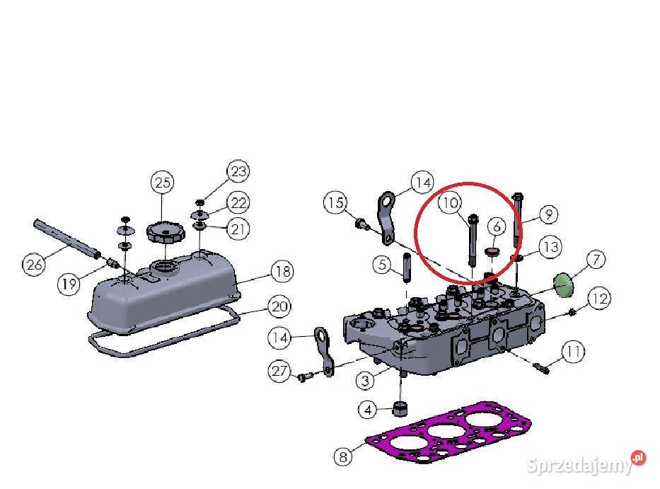 Śruba do głowicy M10x90 1 Mitsubishi VST Tajęcina