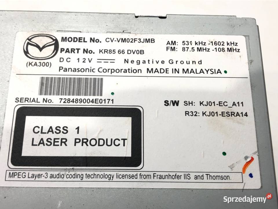 RADIO NAWIGACJA NAVI MAZDA CX5 KR8566DV0B 1117 Wyposażenie wnętrza sprzedam