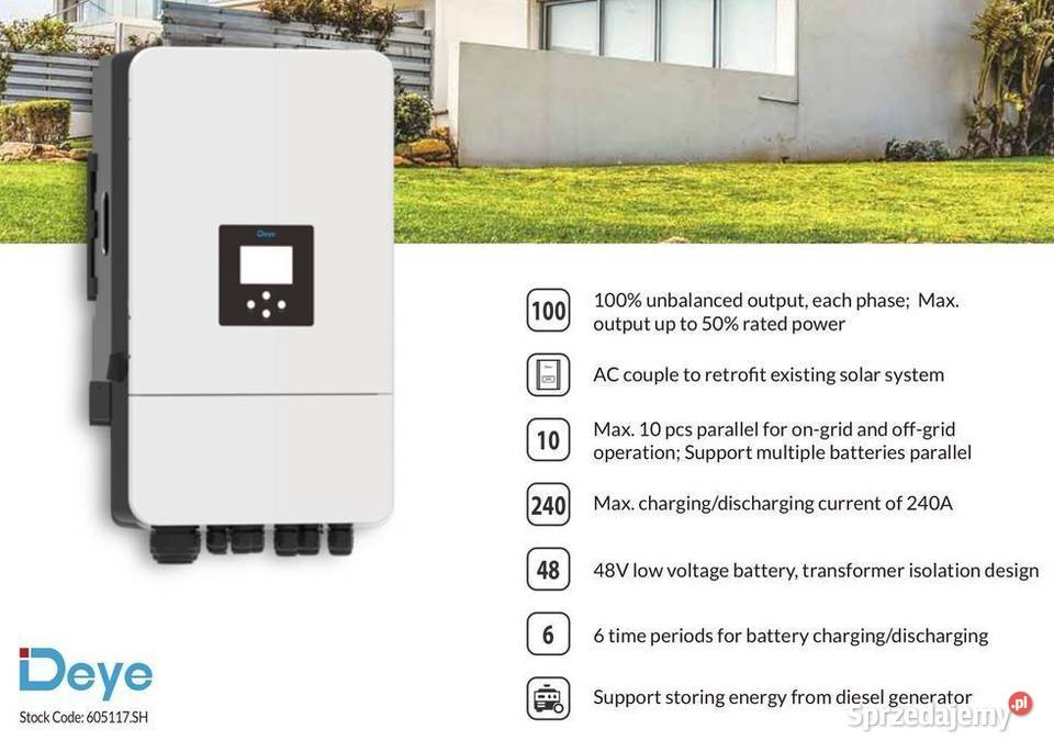 DEYE Falownik hybrydowy 10kW SG05LP3 3fazowy Falowniki