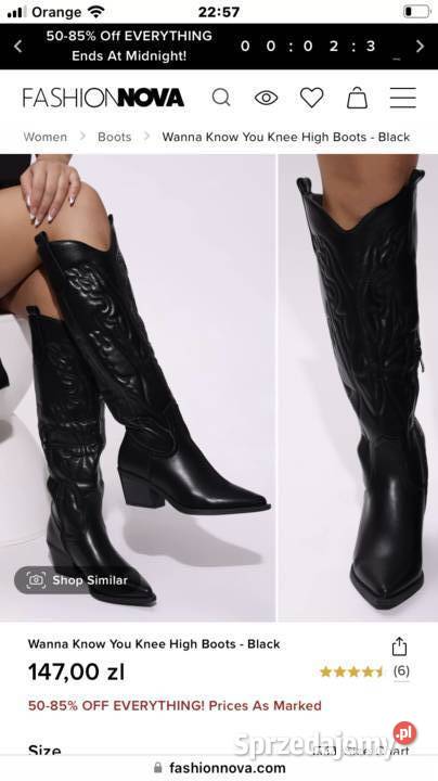 Kozaki wysokie FashionNova skóra ekologiczna sprzedam