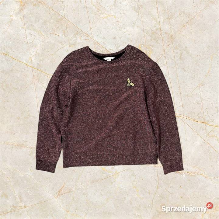 Bluza metaliczna różowofioletowa z naszywką