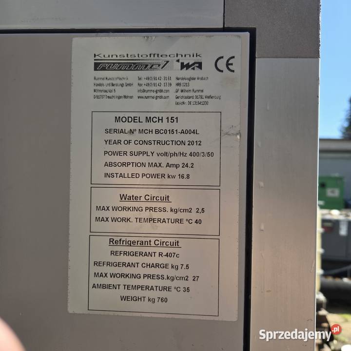 Chiller 35 kW gotowy do pracy Środa Wielkopolska