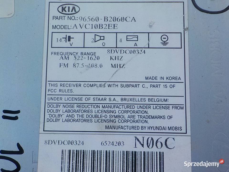 KIA SOUL II 16 CRDI 15r 5D radio 96560B2060CA Suków