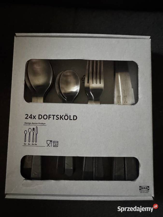 IKEA DOFTSKLD komplet sztućców 24 czarny