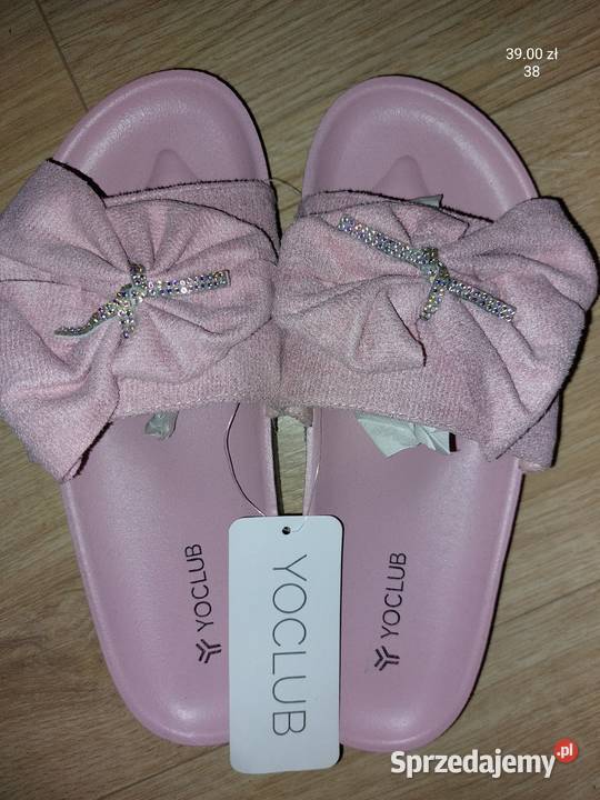 Klapki damskie pudrowy róż rozmiar 38 Wadowice
