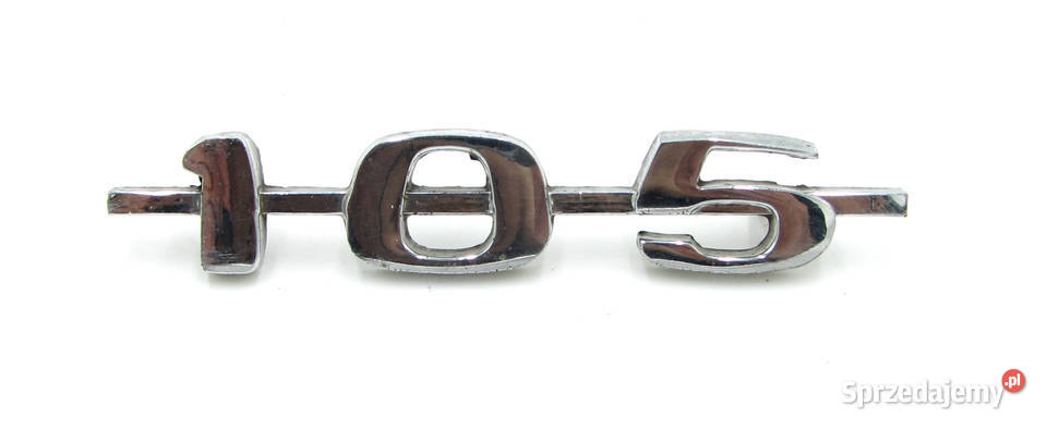 Chromowany emblemat Syrena 105 PRL metalowy PRL Cielądz