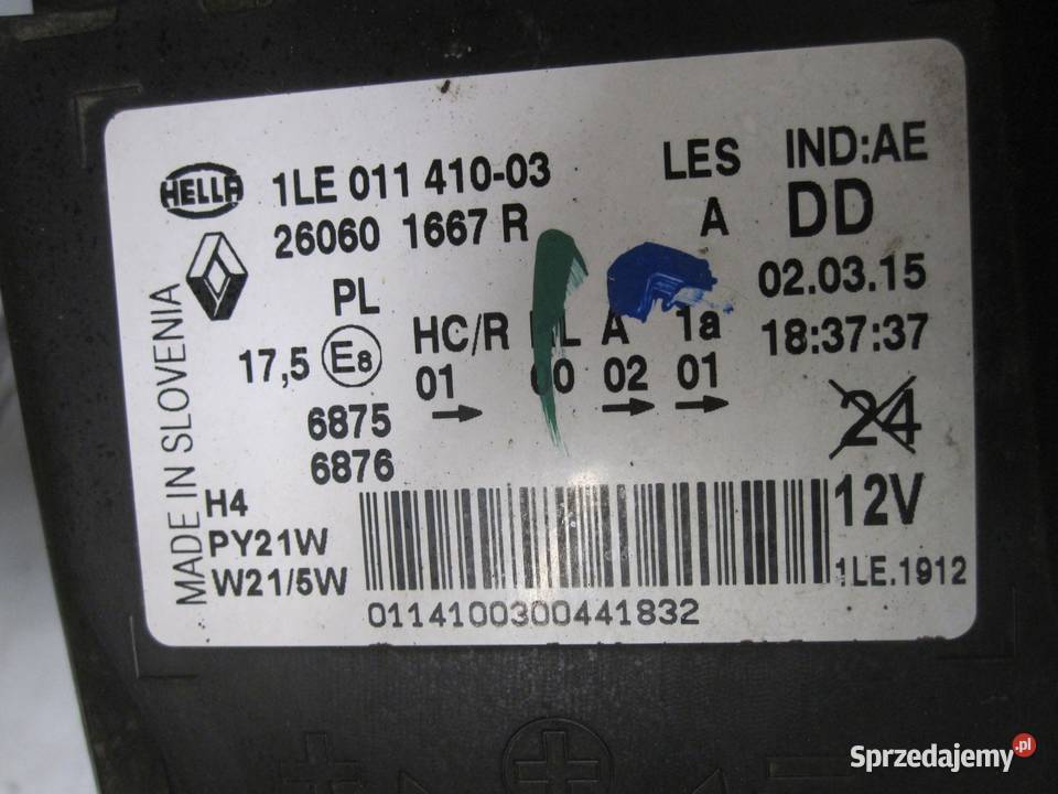RENAULT TRAFIC III 15r lampa lewa przód ANGLIK Części samochodowe Kielce