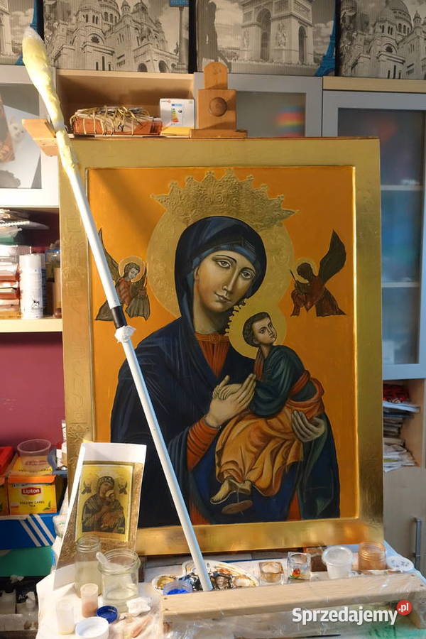 Pasterz Ikona pisana na desce prezent