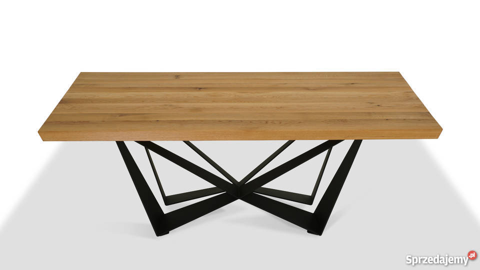 Stół noga metalowa Lite drewno dębowe loft mazowieckie