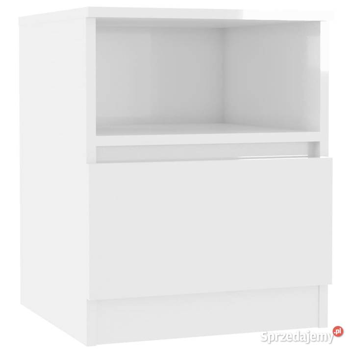 Szafka nocna biała wysoki połysk 40x40x50