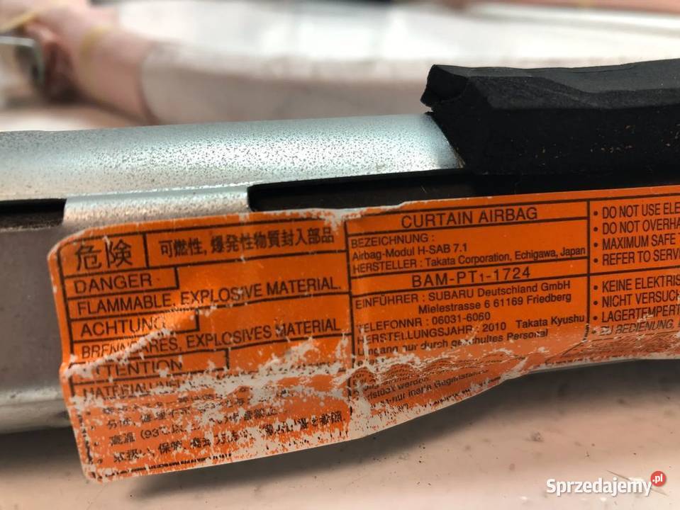 SUBARU OUTBACK IV 2010R KURTYNA AIRBAG świętokrzyskie Skarżysko-Kamienna