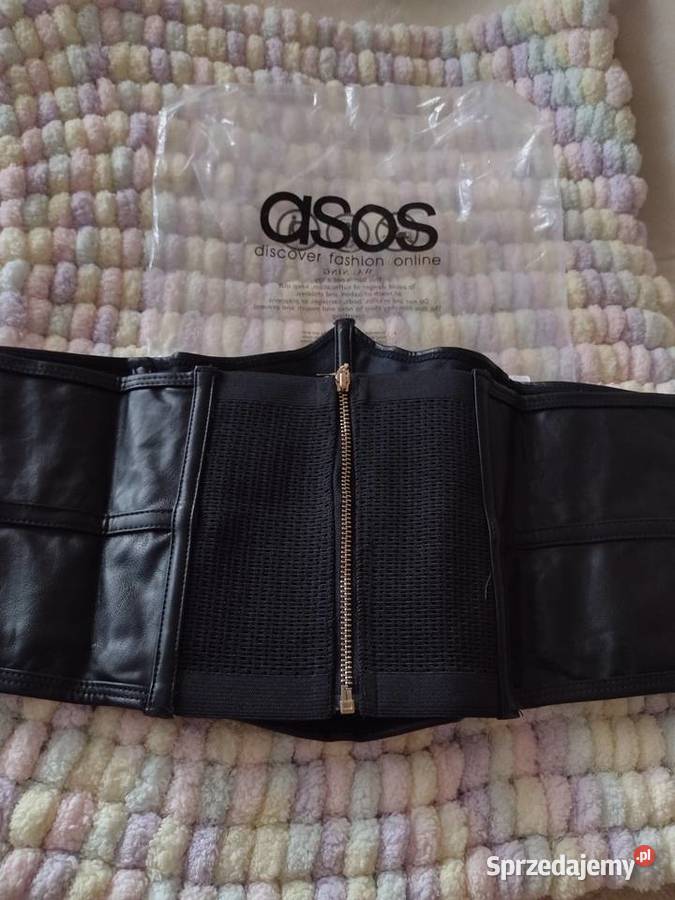 ML ASOS Czarny skórzany pasek gorsetowypasNOWY 20cm Kraków
