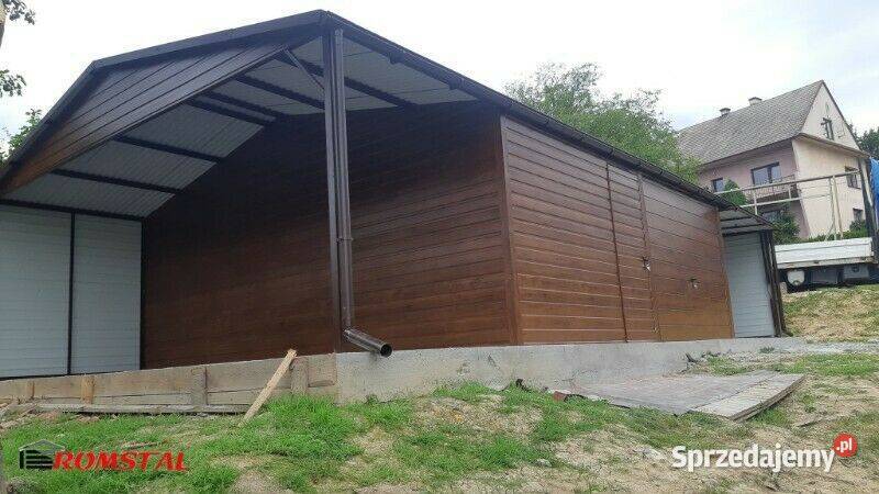 Garaż Blaszany Drewnopodobny 11x6m WIATA HALA Krasnobród