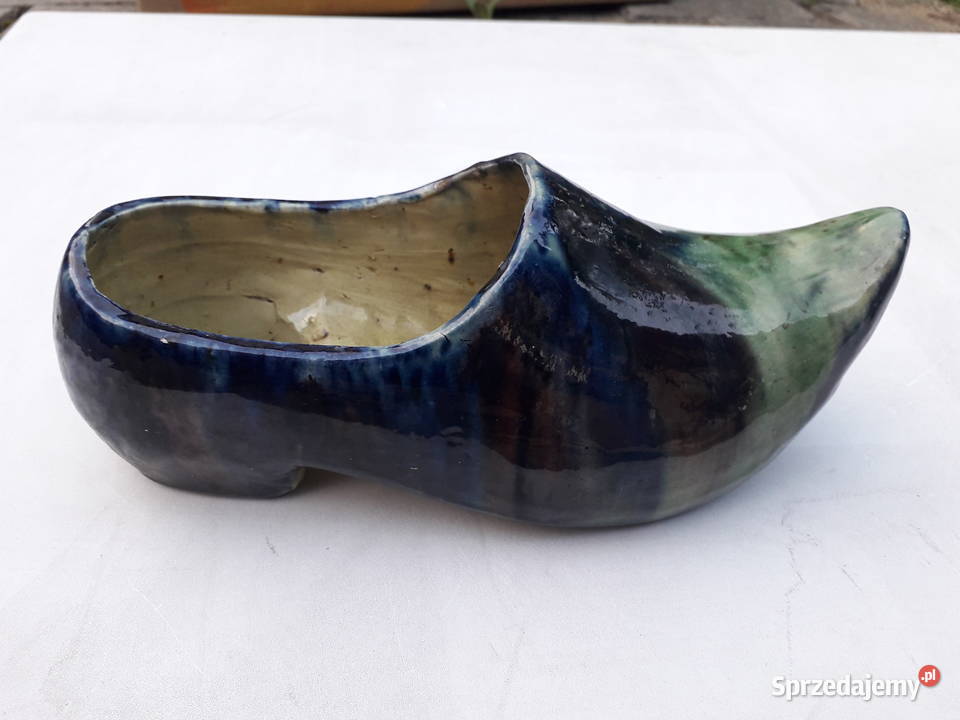 Ceramiczny szkliwiony pojemnik chodak na prezent