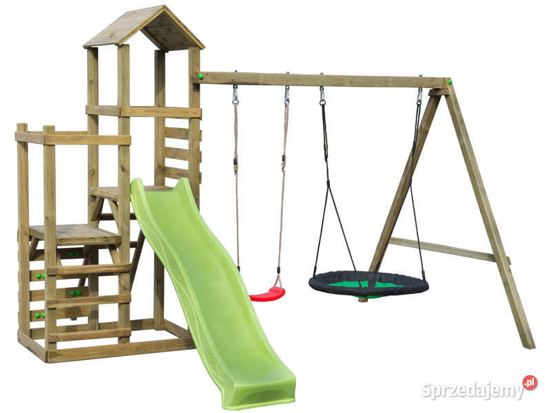 Plac zabaw dla dzieci Ania z bocianim gniazdem i zjeżdżalnią