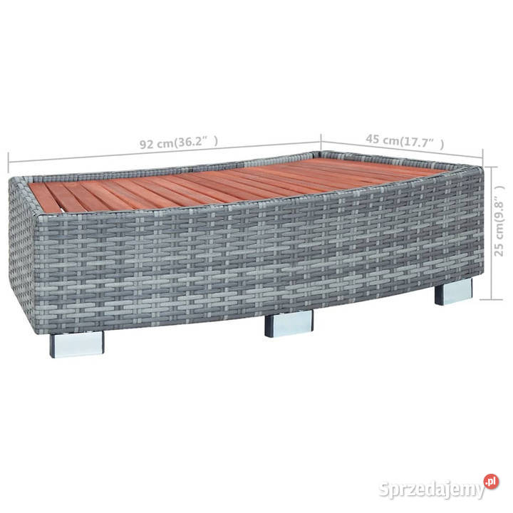 Stopień do spa szary 92 x 45 x 25 polirattanowy mazowieckie Warszawa