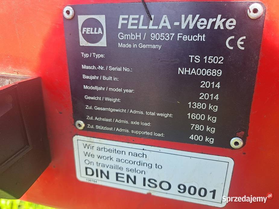 zgrabiarka karuzelowa Fella ts 1502orginał Wysokie Mazowieckie