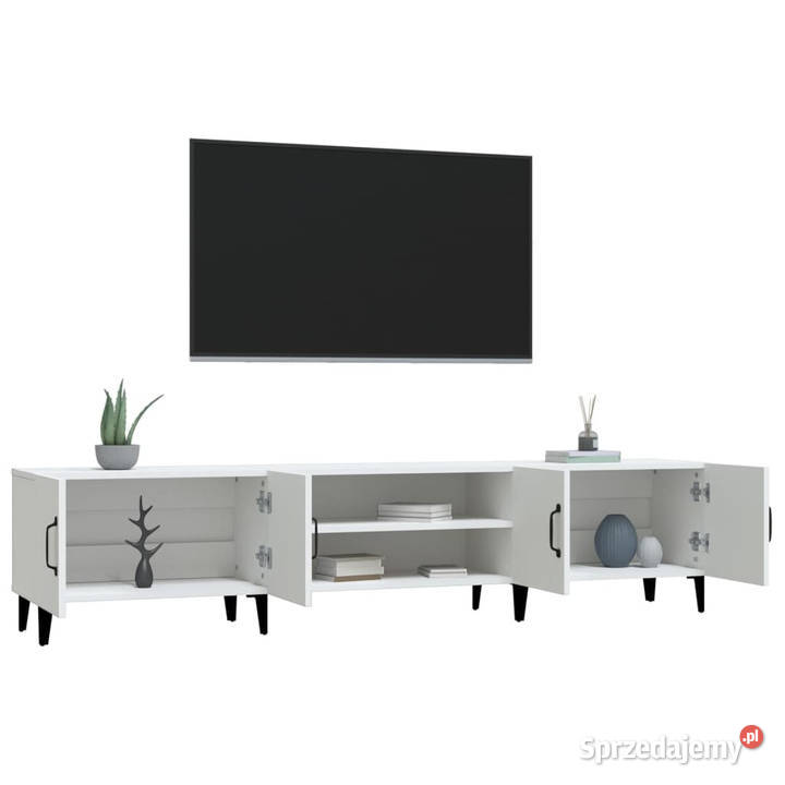 Szafka pod TV biała 180x315x40 materiał
