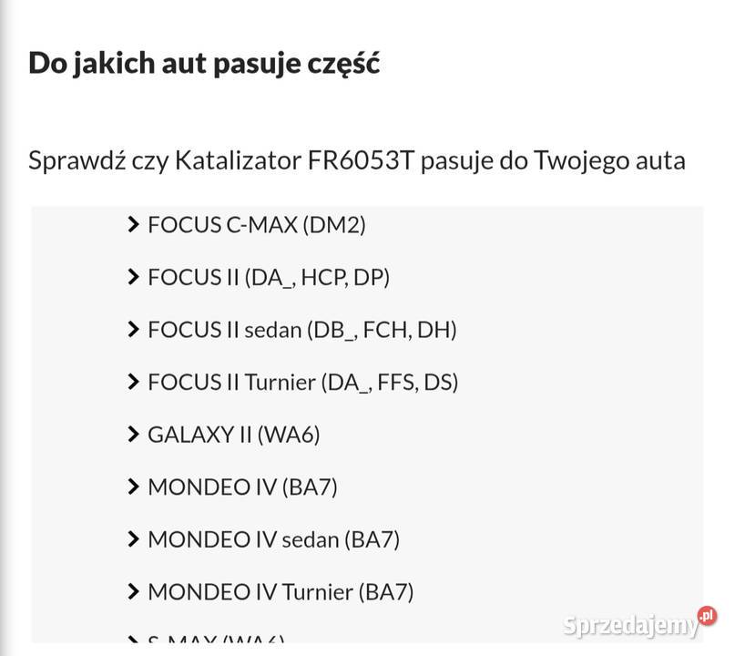Katalizator NOWY Ford FR6053T 13 ceny Lublin sprzedam