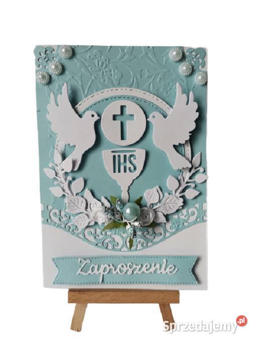 Zaproszenia Komunia Chłopiec Kielich Z Hostią Rękodzieło Poznań