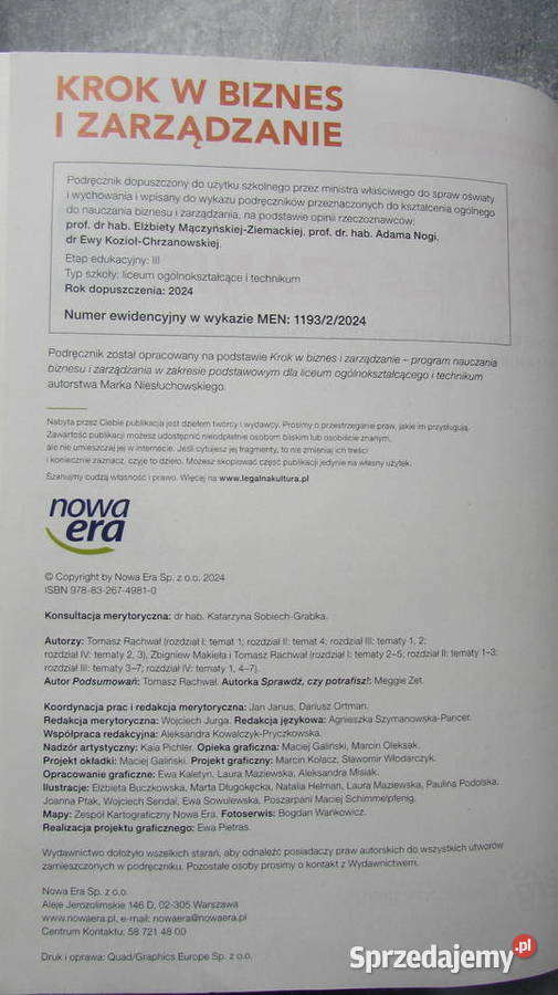 Krok w biznes i zaządzanie 2 Podręcznik do małopolskie Kraków