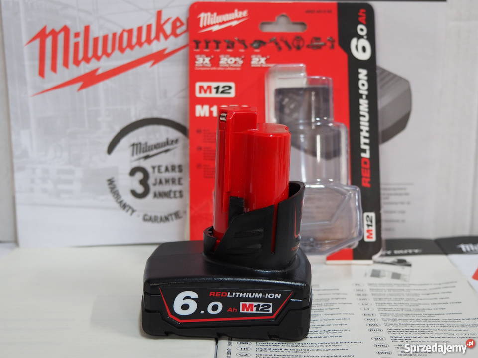 MILWAUKEE M12 bateria 12v 6Ah akumulator Berner