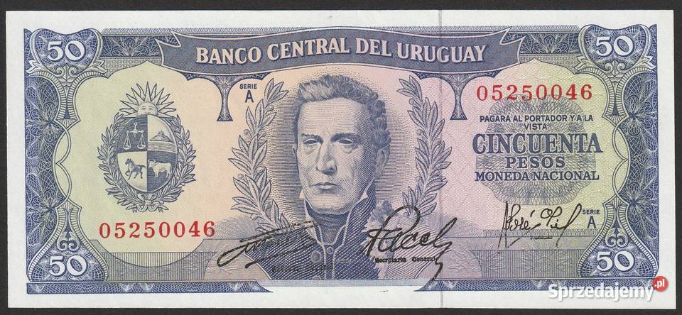 Urugwaj 50 pesos 1967 - stan bankowy UNC