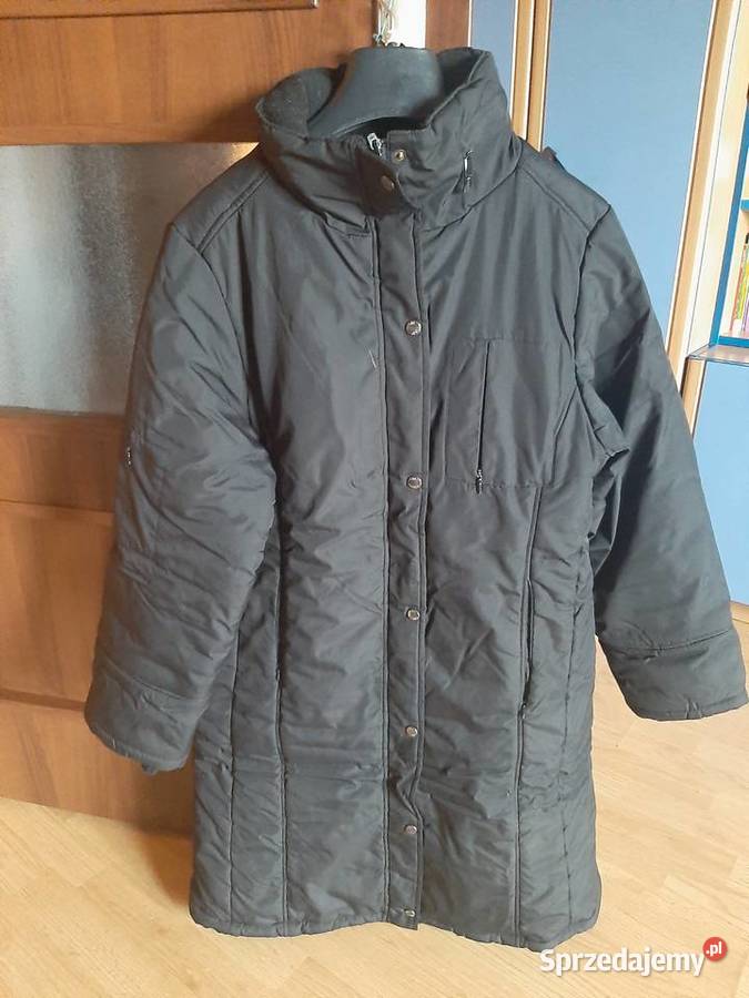 Czarna damska kurtka CARRY długa ciepła Łowicz