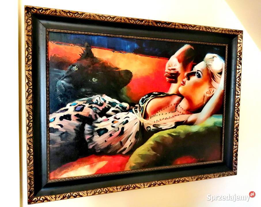 Obraz olejny Kobieta kot Łódź